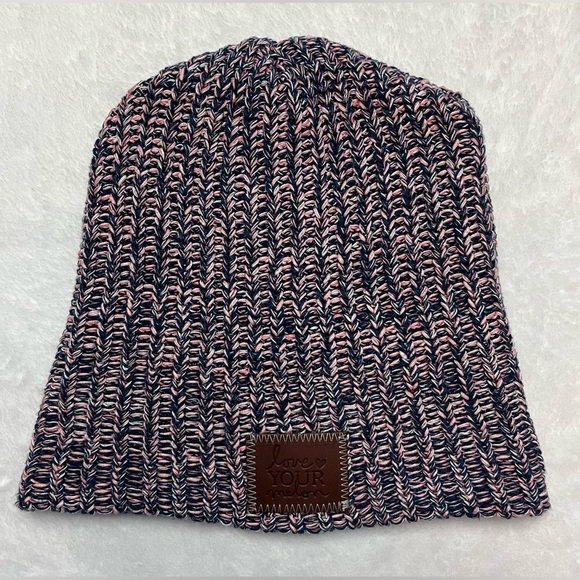 Love Your Melon Accessories - Love your melon beanie pink/blue slouch knit hat valentines